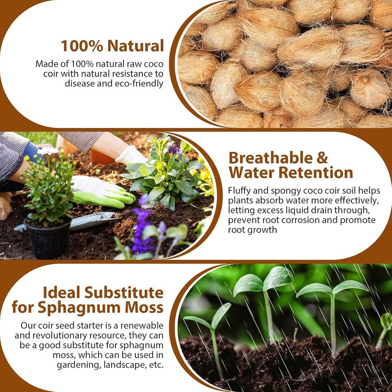 Legigo Pack of 10 Organic Coco Coir Bricks- 100% Natural Compressed Coco Peat Brick Coconut Fiber Substrate with Low EC&pH Balance, Plant Soil Enhance Root Growth for Herbs, Flowers, House Plants - Image 5